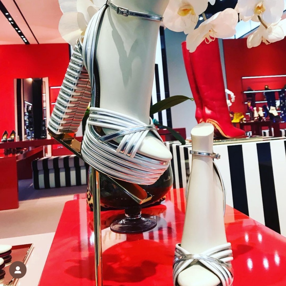 Aquazzura Sundance Silver metallic Platform heeled sandals sz 41 - Picture 6 of 17